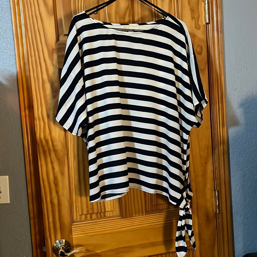 Michael Kors dark blue and white striped shirt in perfect condition